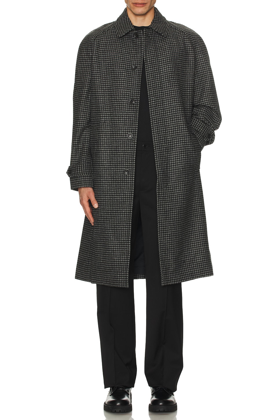 Image 1 of Club Monaco Balmacaan Coat in Grey & Black