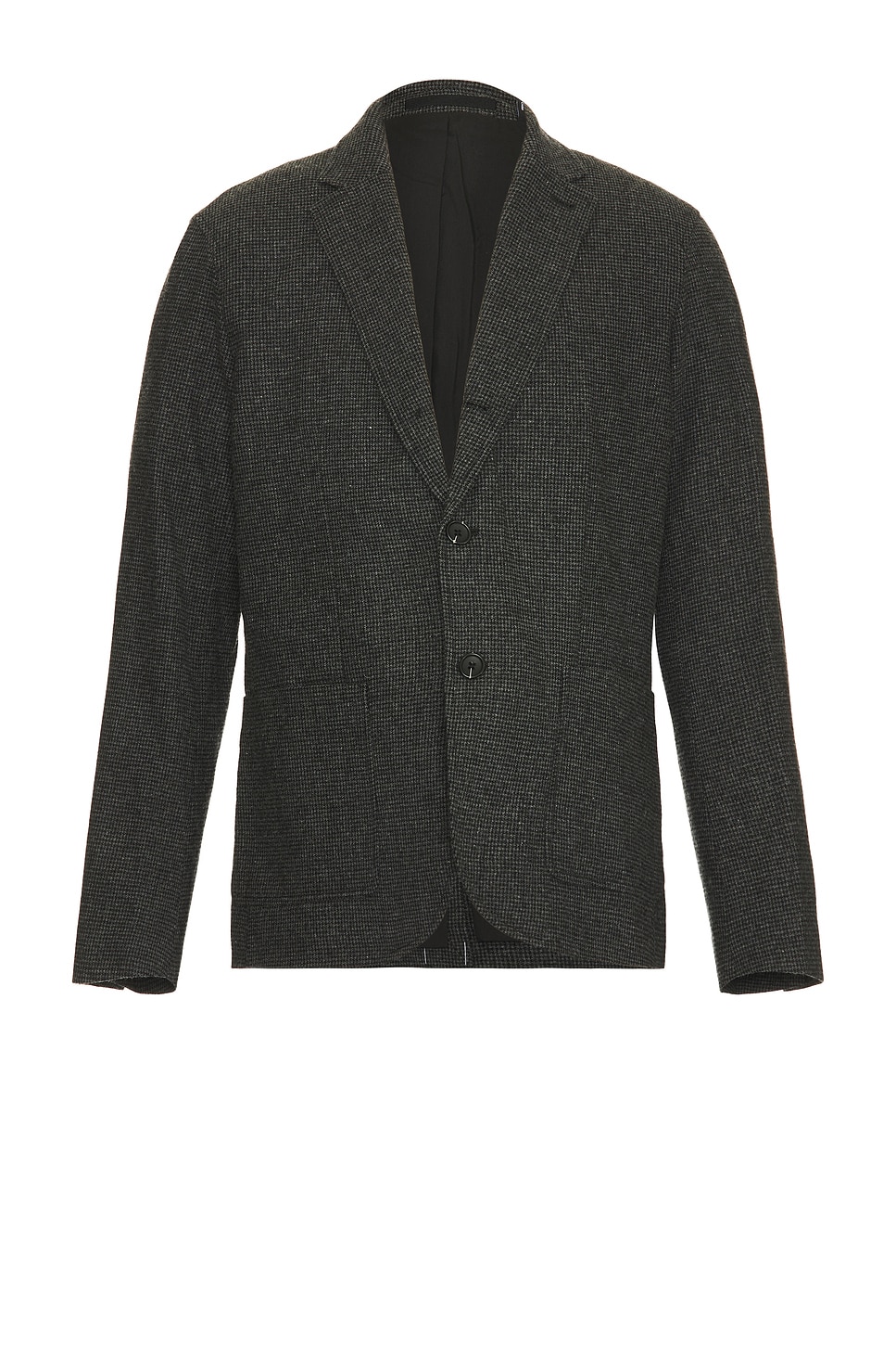 Wool Houndstooth Blazer in Black