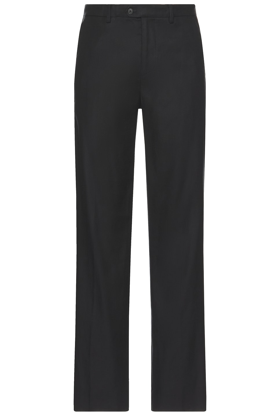 Herringbone Linen Suit Trousers in Black