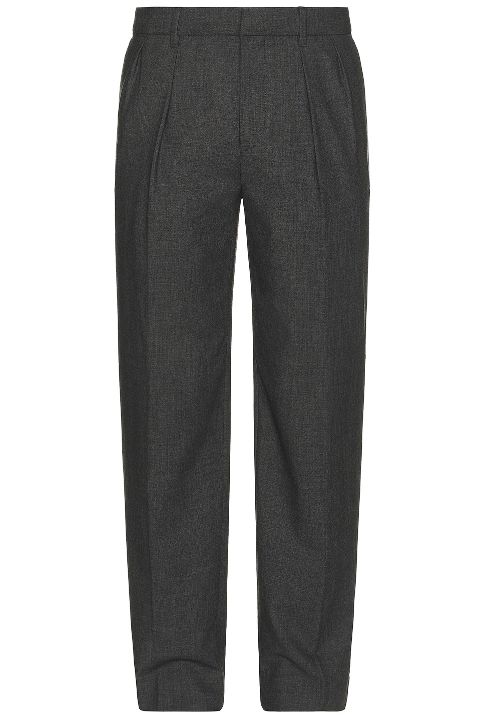 Pleated Wool Trouser in Grey