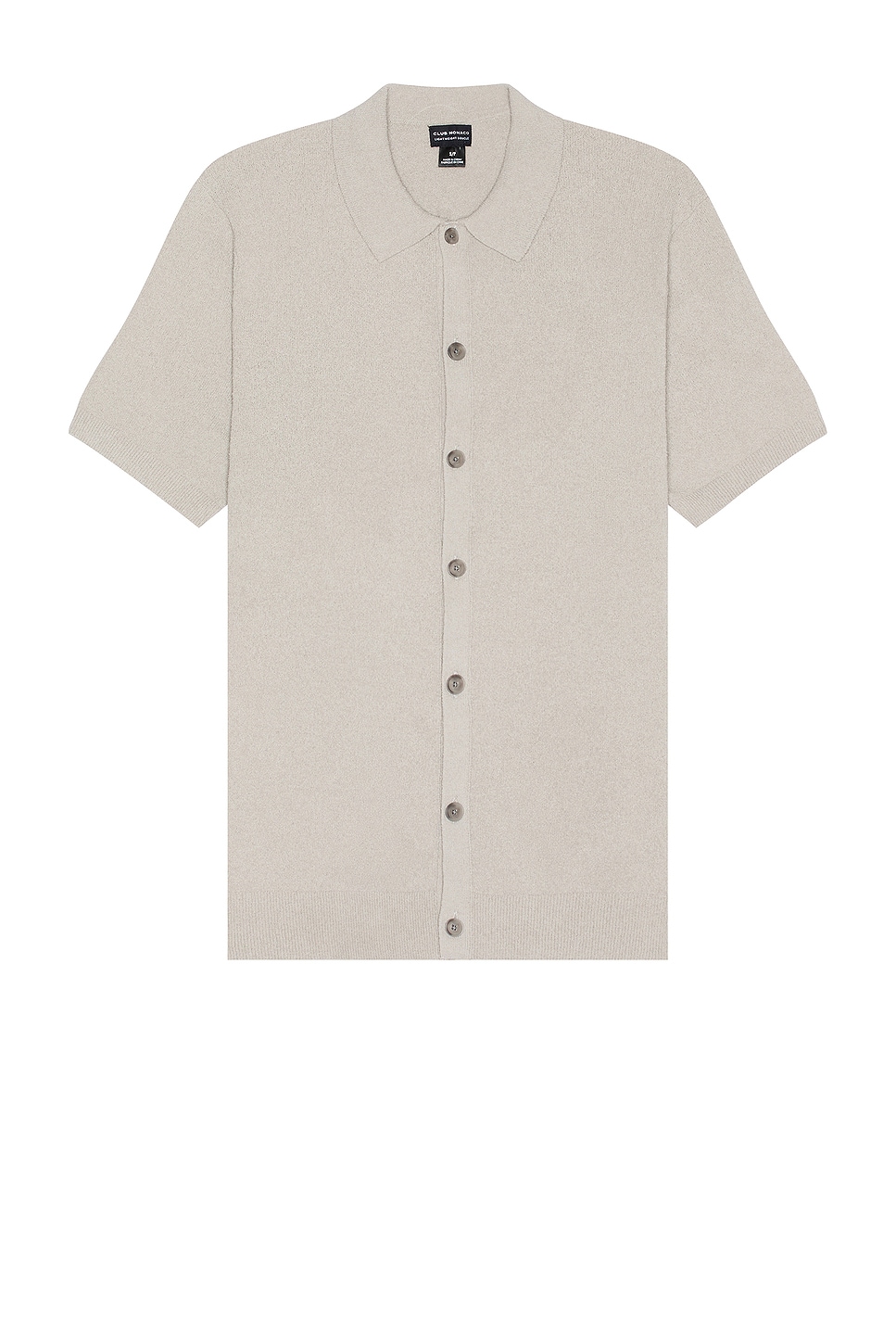 Image 1 of Club Monaco Short Sleeve Micro Boucle Shirt in Paloma