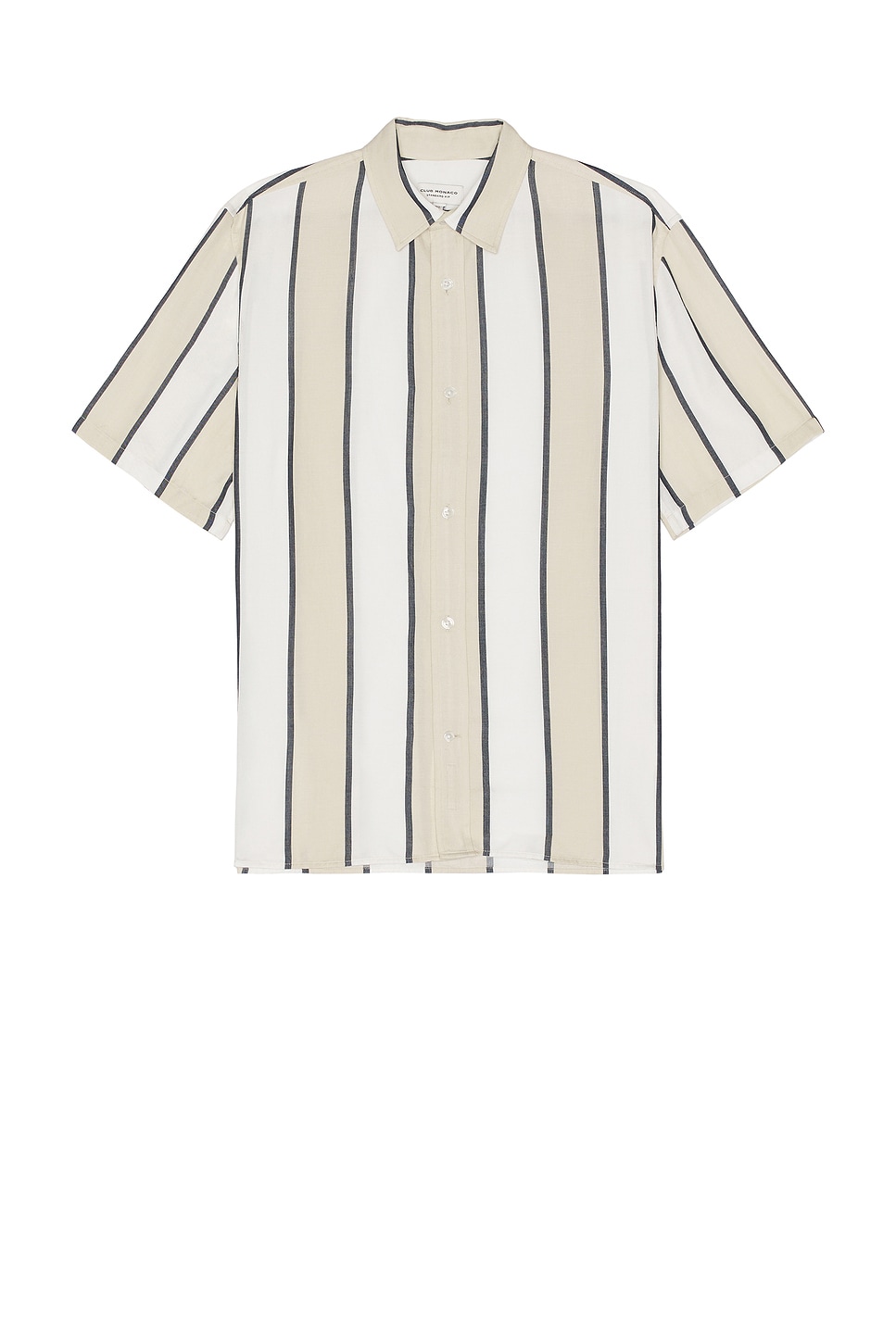 Short Sleeve Cabana Stripe Shirt in Cream