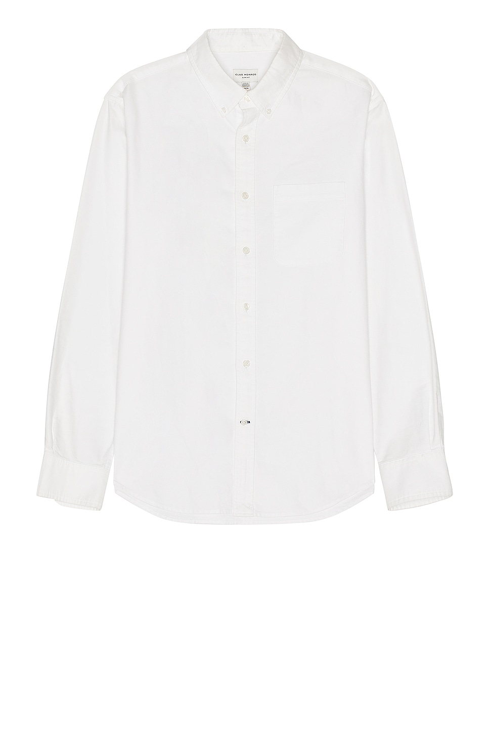 Image 1 of Club Monaco Oxford Solid Long Sleeve Shirt in White