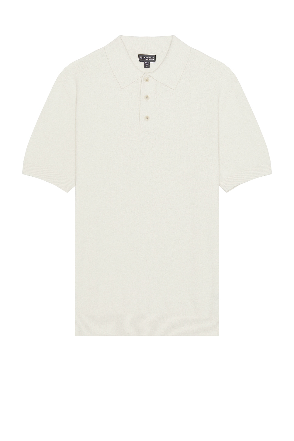 Short Sleeve Boucle Polo in White
