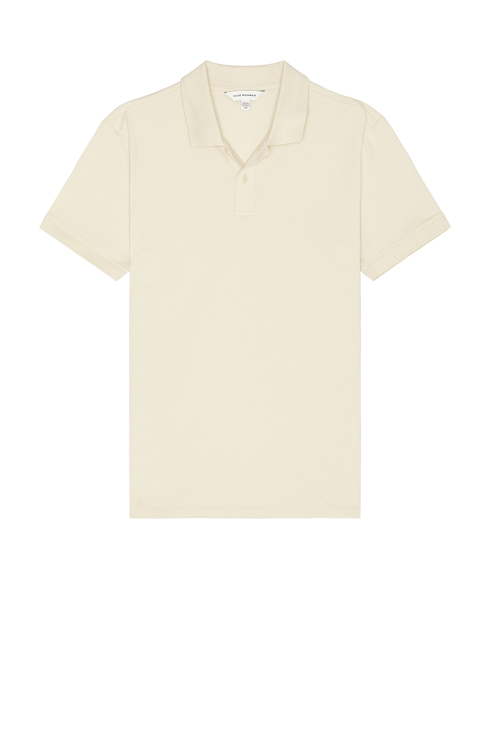 Short Sleeve Clean Pique Polo in Cream