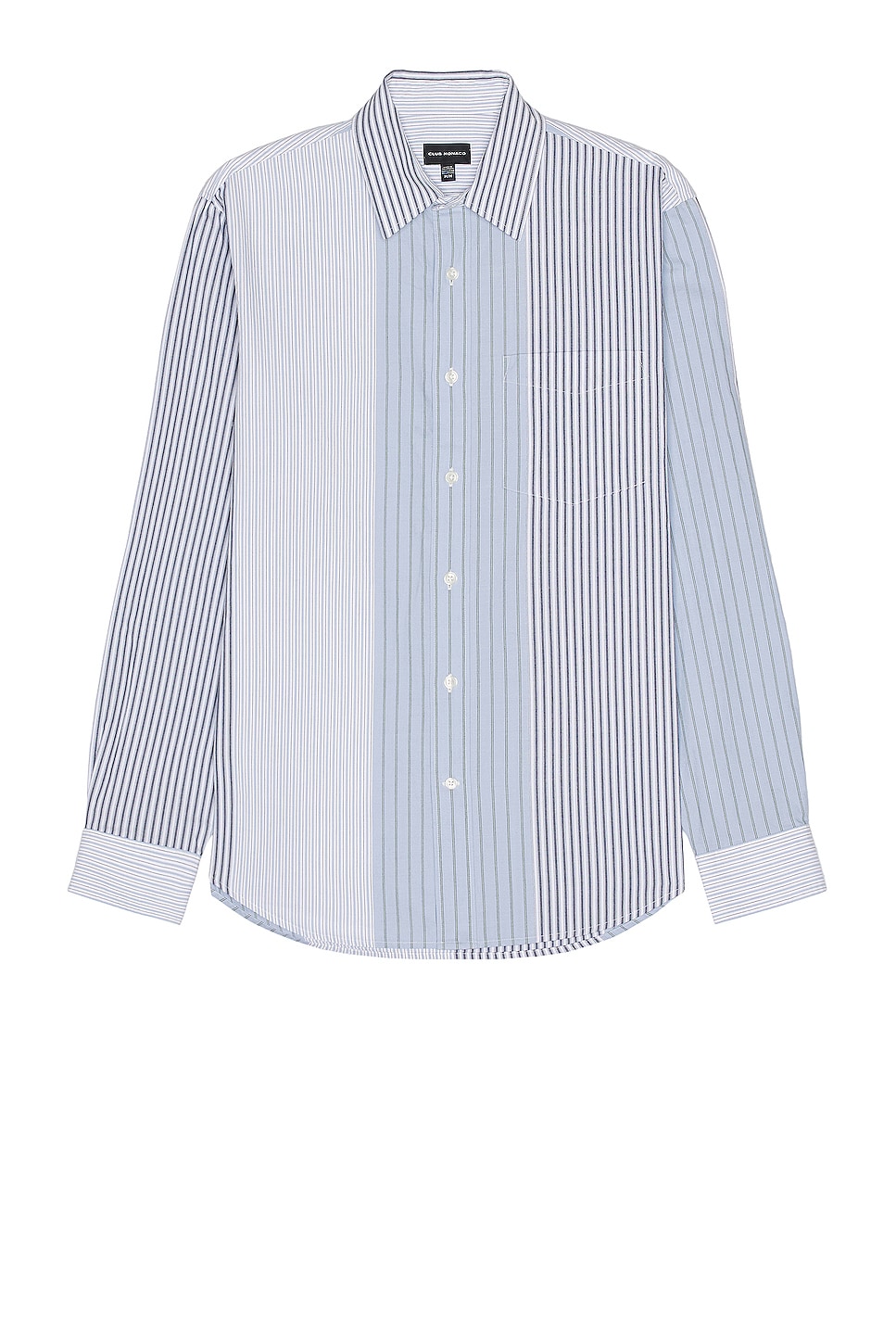 Image 1 of Club Monaco Multi Stripe Long Sleeve Shirt in Blue Mix