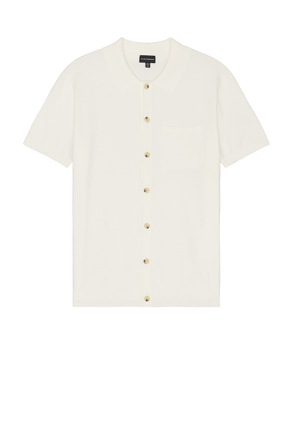 Image 1 of Club Monaco Short Sleeve Tech Button Down Shirt in Off White