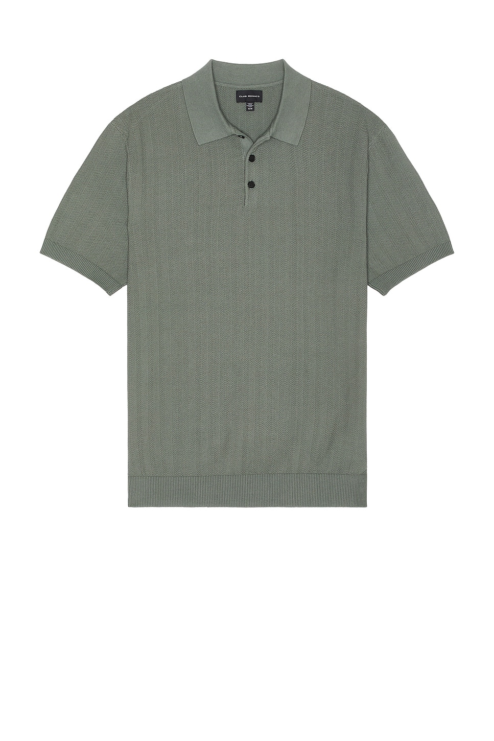 Image 1 of Club Monaco Short Sleeve Texture Polo in Olive