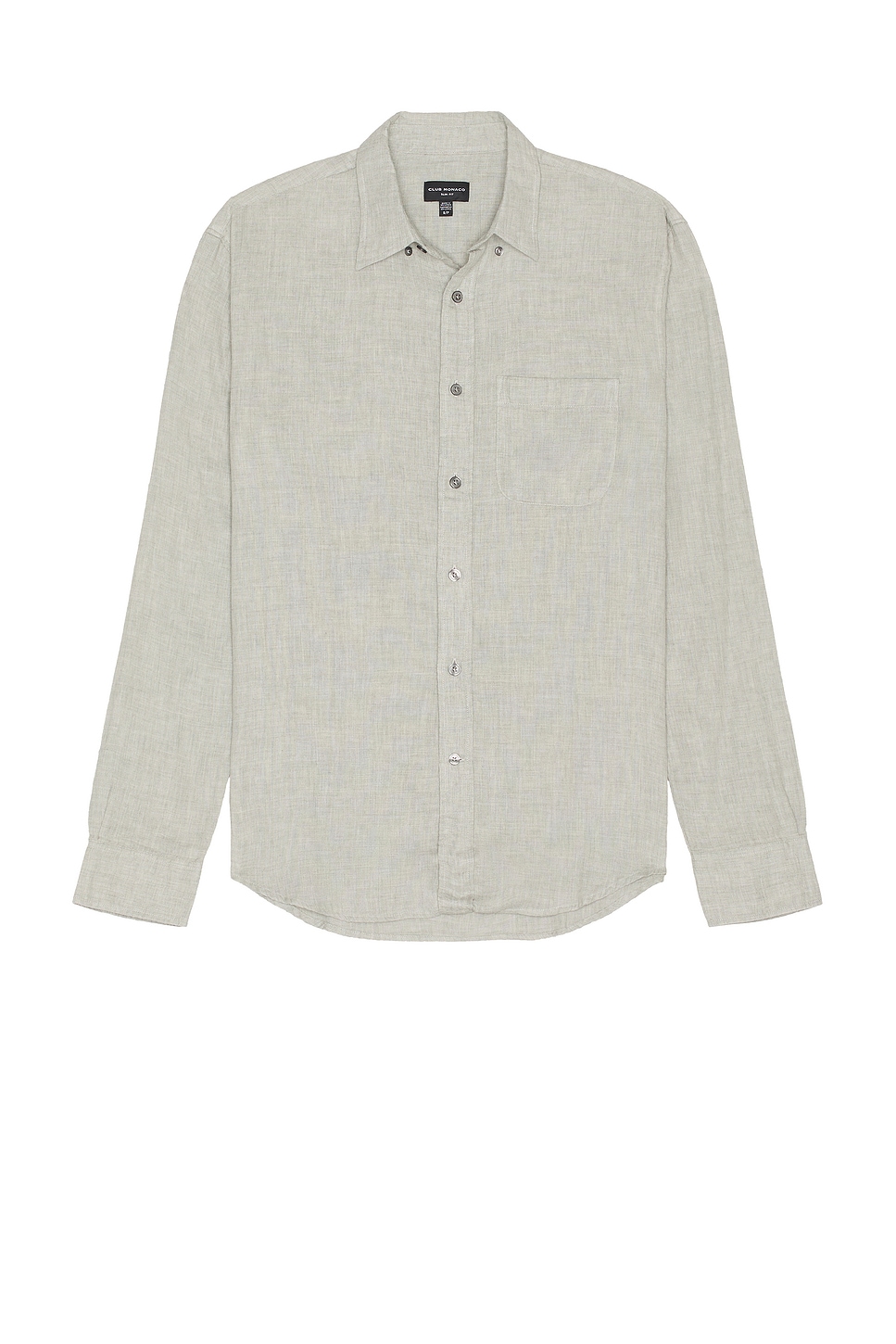 Shop Club Monaco Long Sleeve Lightweight Double Face Shirt In Sage