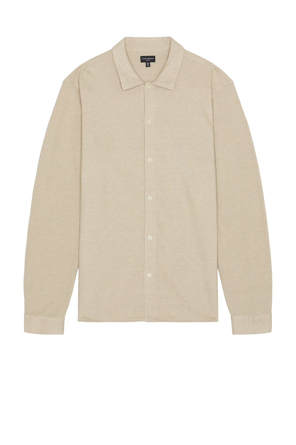 Relaxed Waffle Knit Shirt in Beige