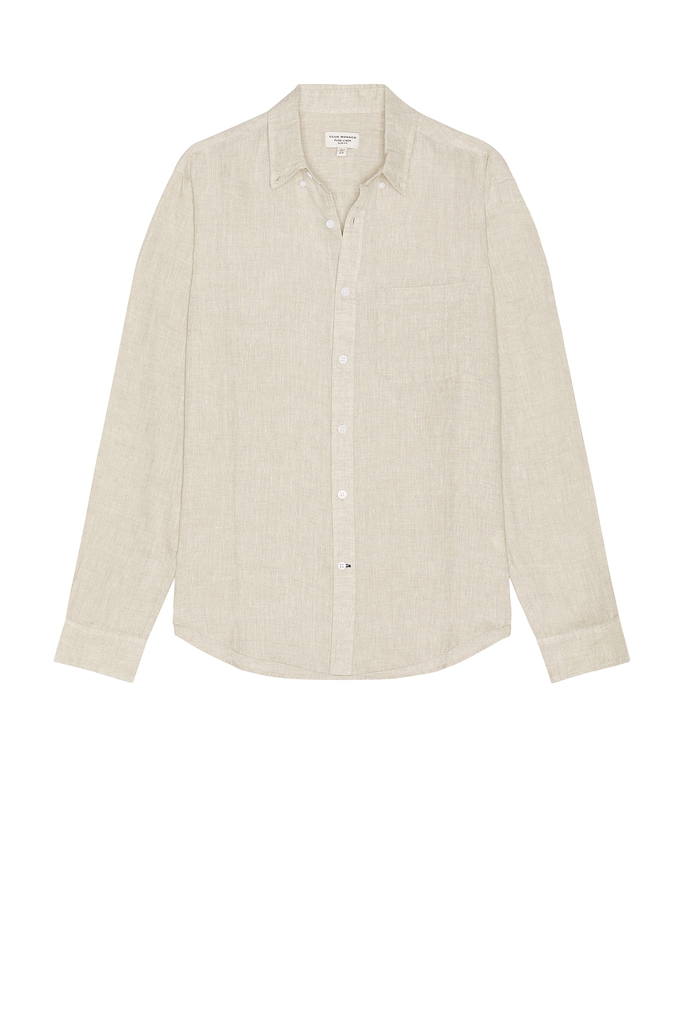 Long Sleeve Button Down Linen Shirt in Brown