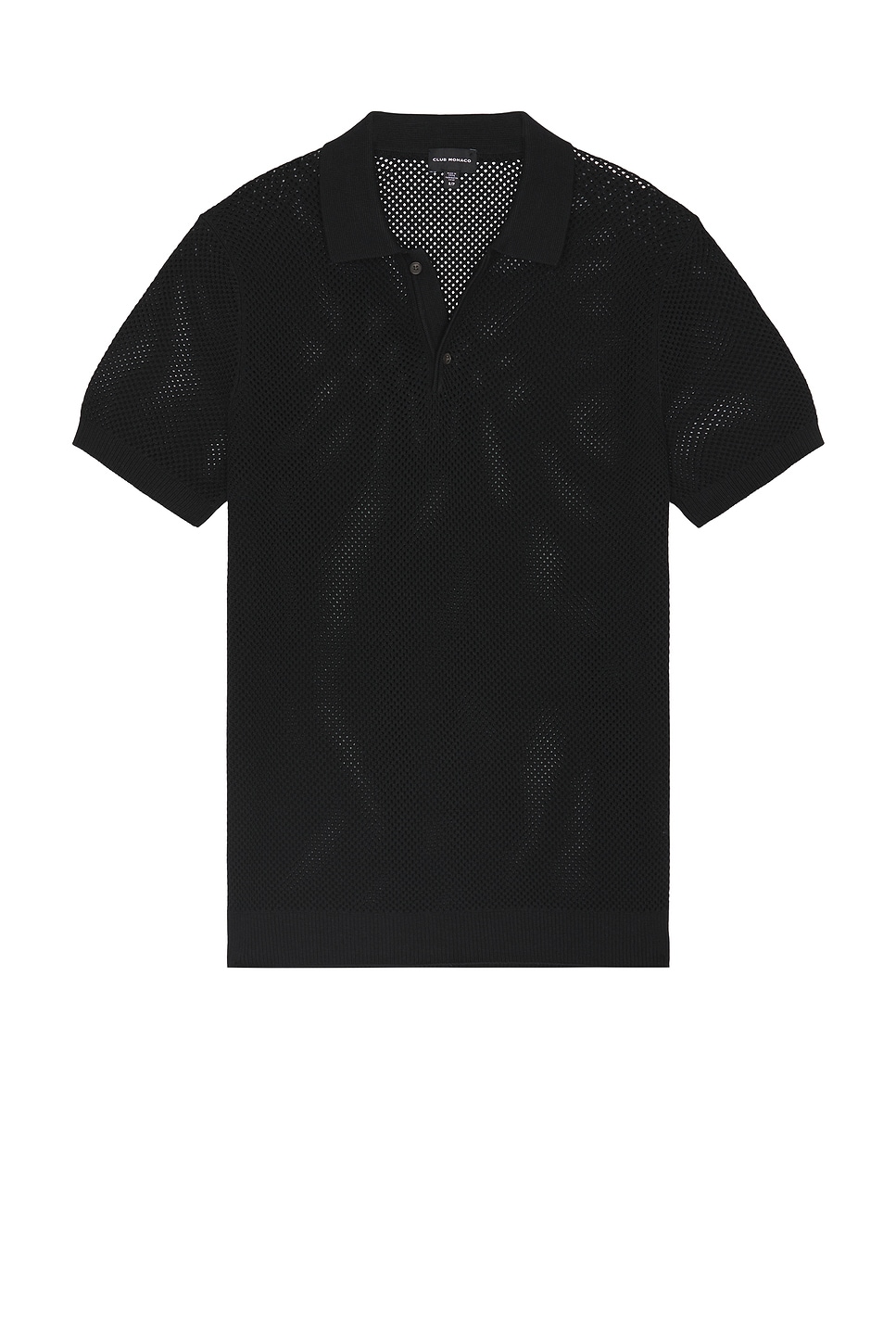 Image 1 of Club Monaco Textured Sweater Polo in Black & White