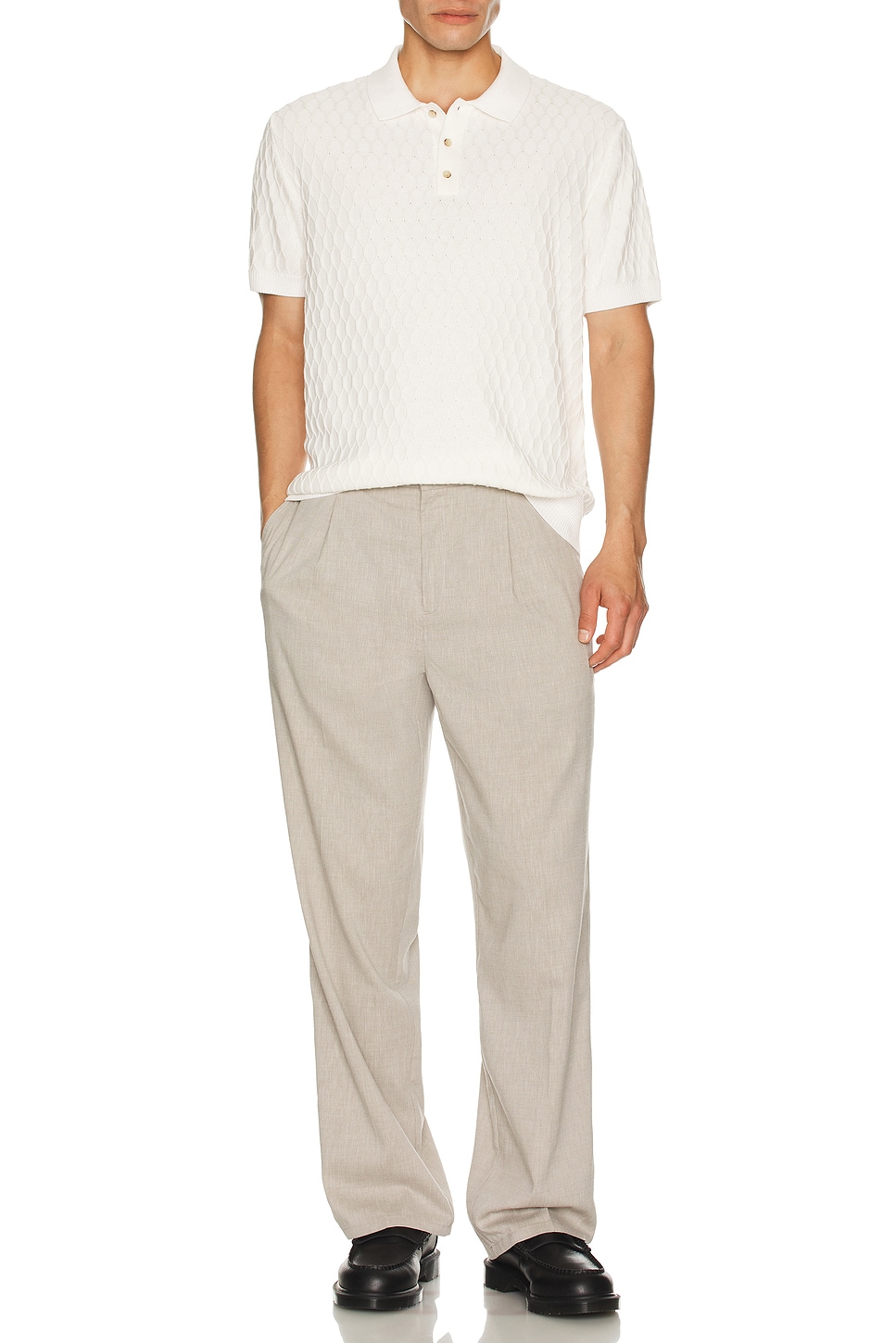 Image 1 of Club Monaco Diamond Polo in Cream
