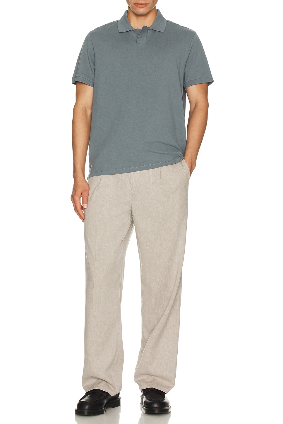 Image 1 of Club Monaco Johnny Collar Polo in Stormy Weather