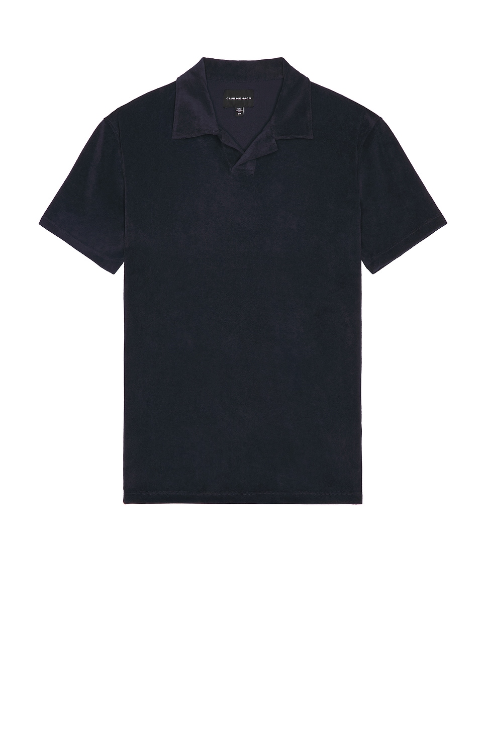 Loop Terry Johnny Collar Polo in Navy