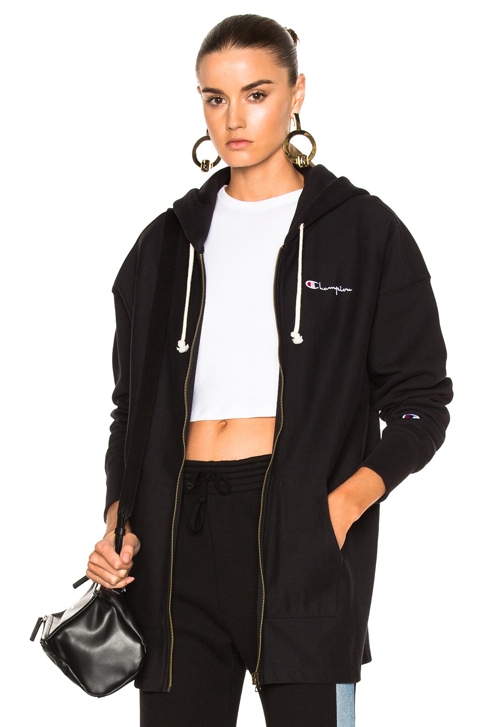 Image 1 of Champion Oversize Hoodie in Black