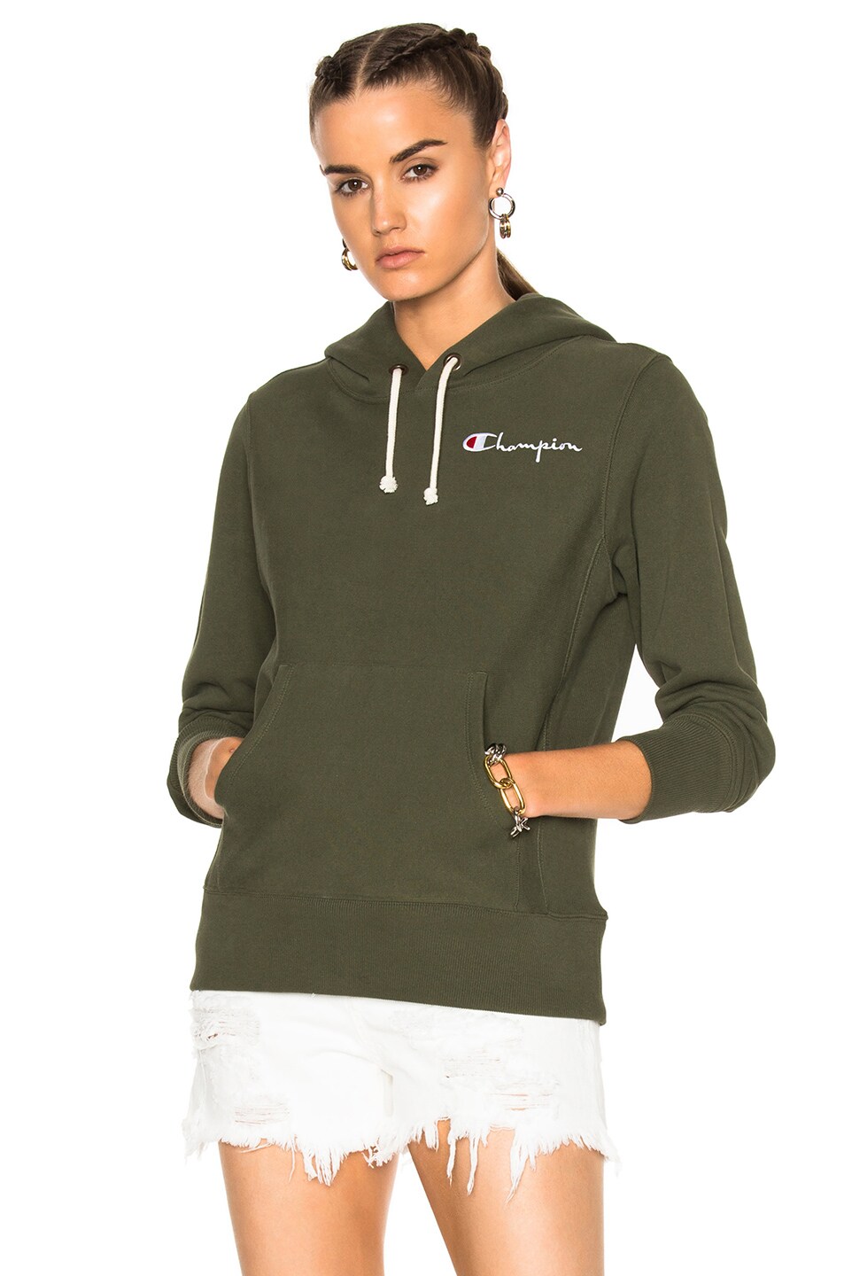 Image 1 of Champion Classic Hoodie in Green