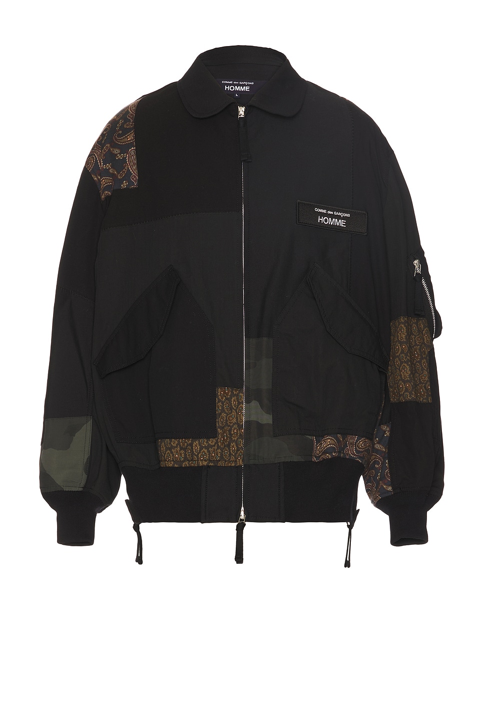 Comme Des Garçons Homme Deux Black Nylon Back Satin Mix Jacket