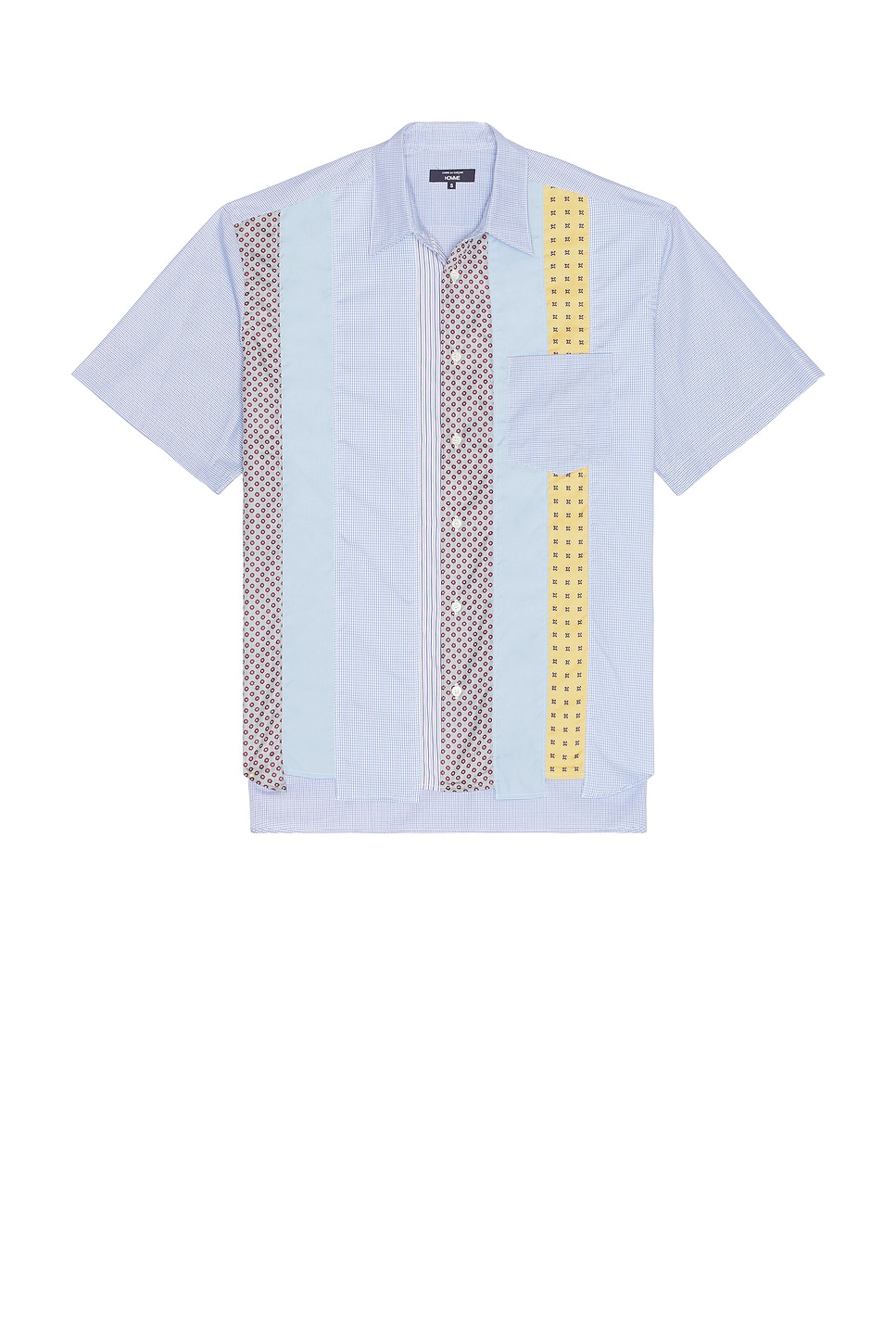 COMME des GARCONS HOMME Check And Multi Fabrics Shirt in Blue