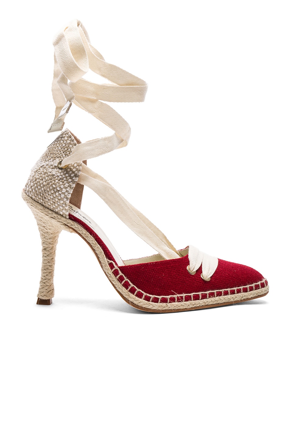 Image 1 of Castaner x Manolo Canvas By Night High Espadrille Heels in Red Jasper