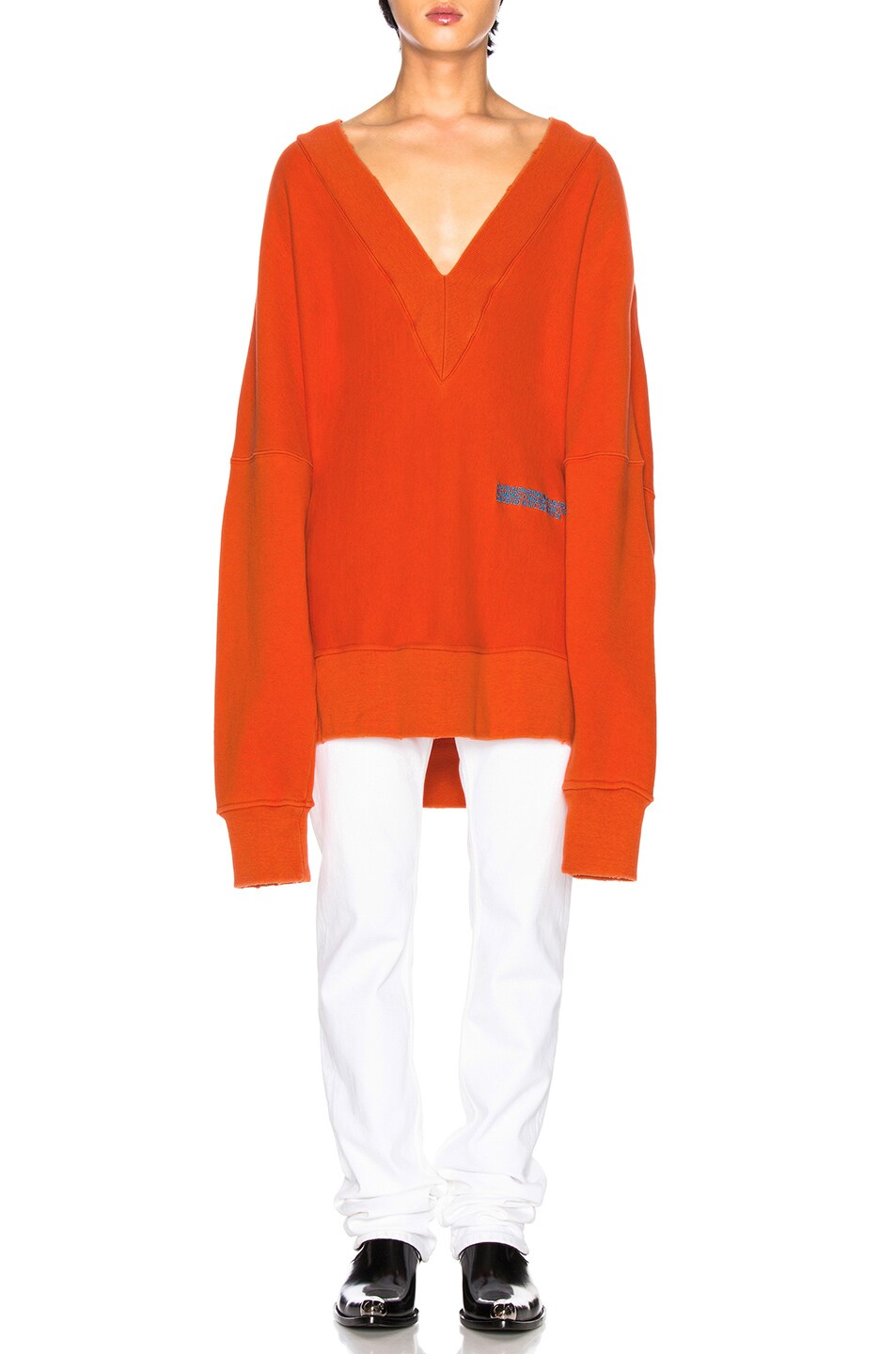 Image 1 of CALVIN KLEIN 205W39NYC Logo Knit Pullover in Orange Red