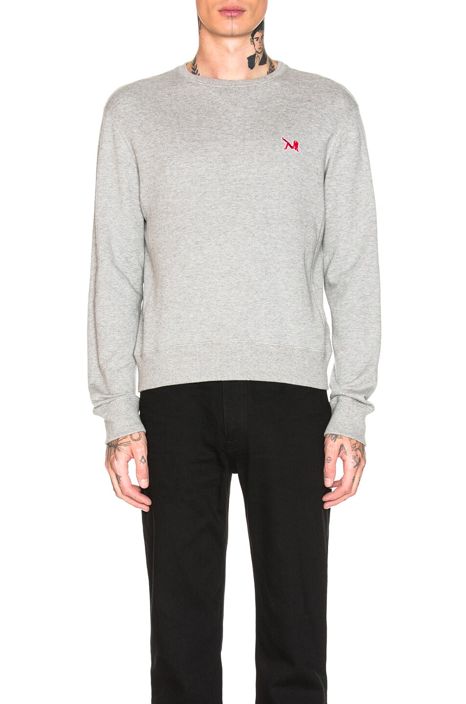 Image 1 of CALVIN KLEIN 205W39NYC French Terry Crew Neck Sweatshirt in Grey