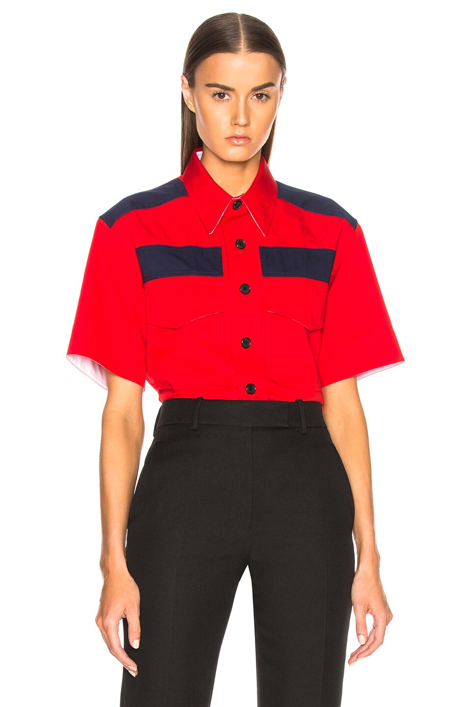 Image 1 of CALVIN KLEIN 205W39NYC Short Sleeve Shirt in Red