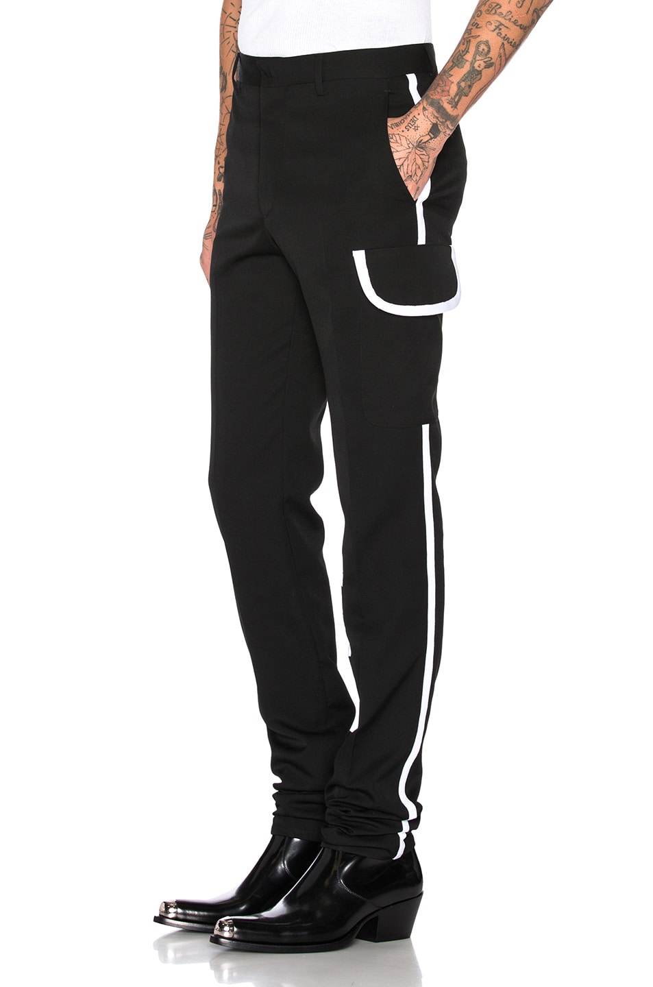 Image 1 of CALVIN KLEIN 205W39NYC Cigarette Pant in Black & White