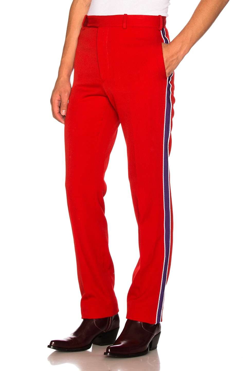Image 1 of CALVIN KLEIN 205W39NYC Wool Twill Trousers in Crimson