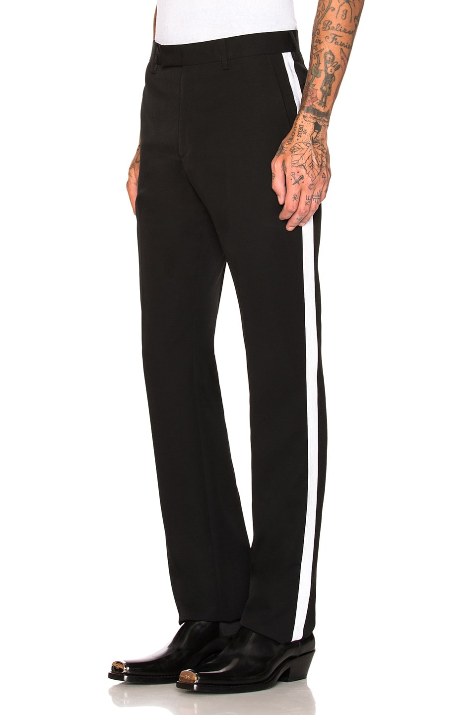 Image 1 of CALVIN KLEIN 205W39NYC Side Band Trousers in Black