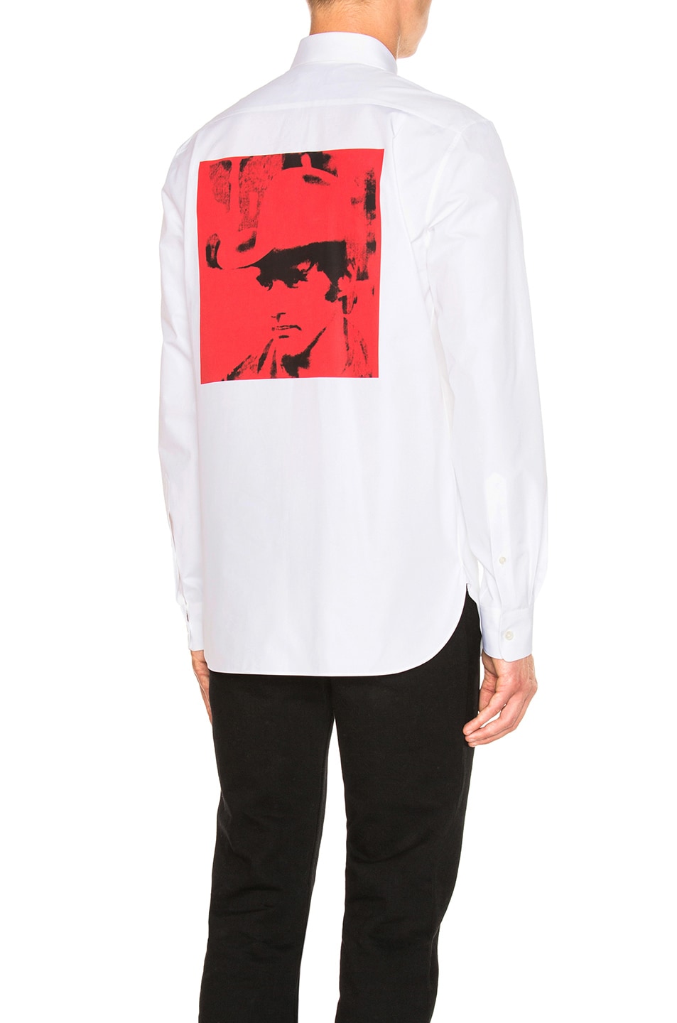 Image 1 of CALVIN KLEIN 205W39NYC Dennis Hopper Shirt in Optic White & Molten Lava