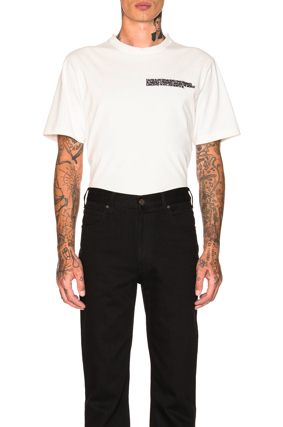 Image 1 of CALVIN KLEIN 205W39NYC Established Embroidery Tee in White