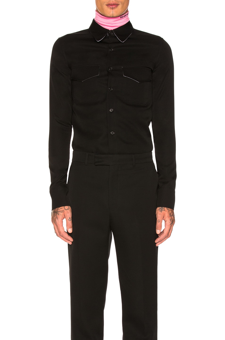 Image 1 of CALVIN KLEIN 205W39NYC Double Pocket Shirt in Black