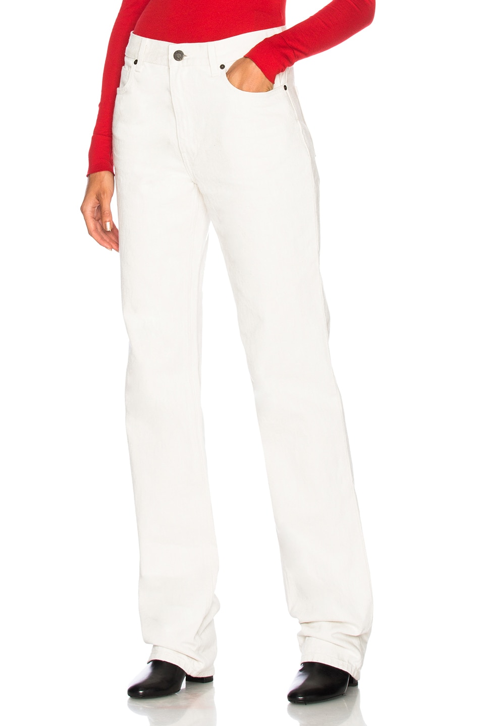 Image 1 of CALVIN KLEIN 205W39NYC High Rise Straight Jeans in White