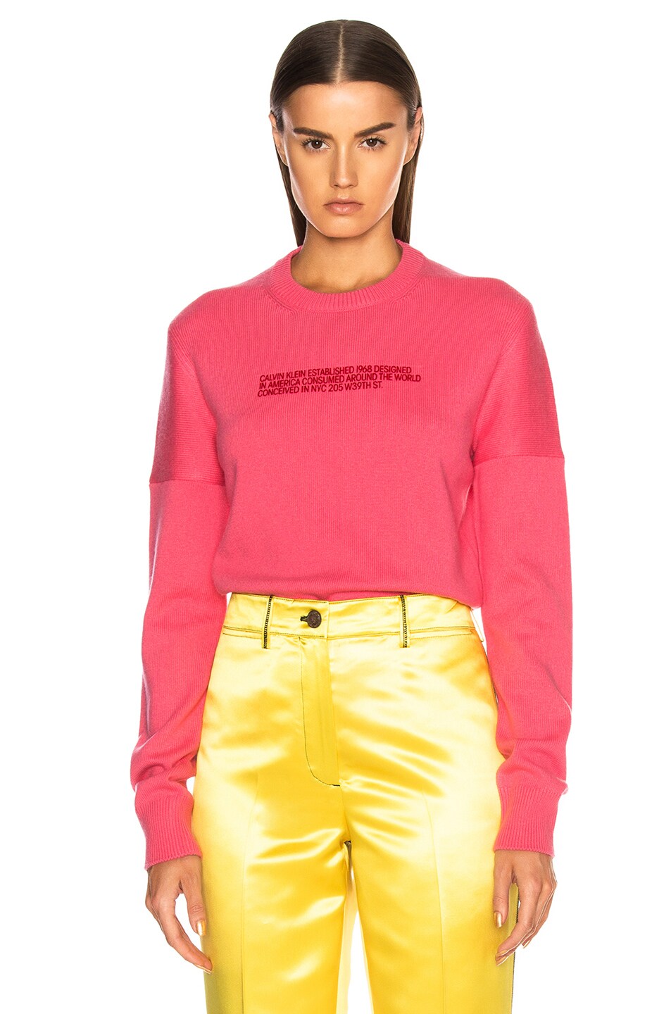 Image 1 of CALVIN KLEIN 205W39NYC Printed Sweater in Framboise