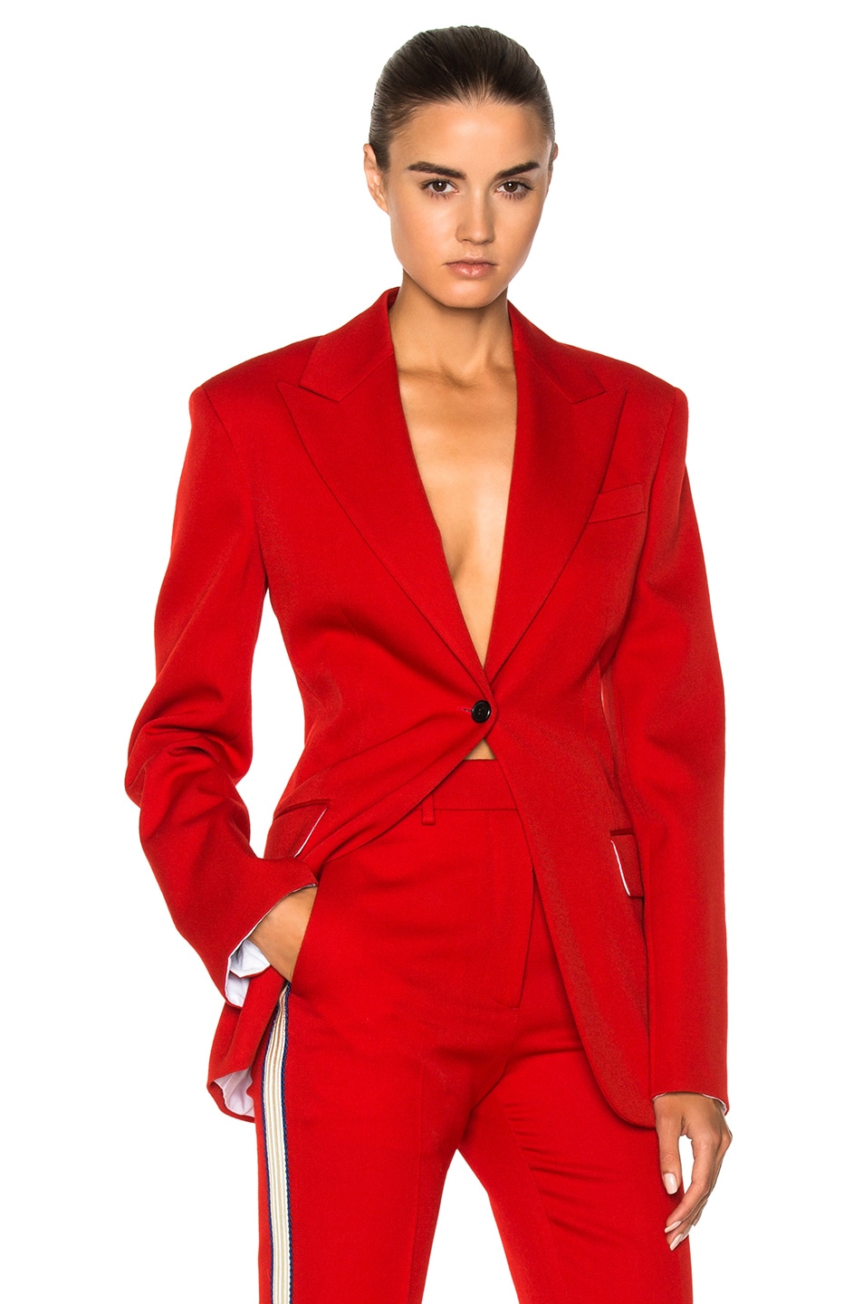 Image 1 of CALVIN KLEIN 205W39NYC Wool Twill Blazer in Crimson