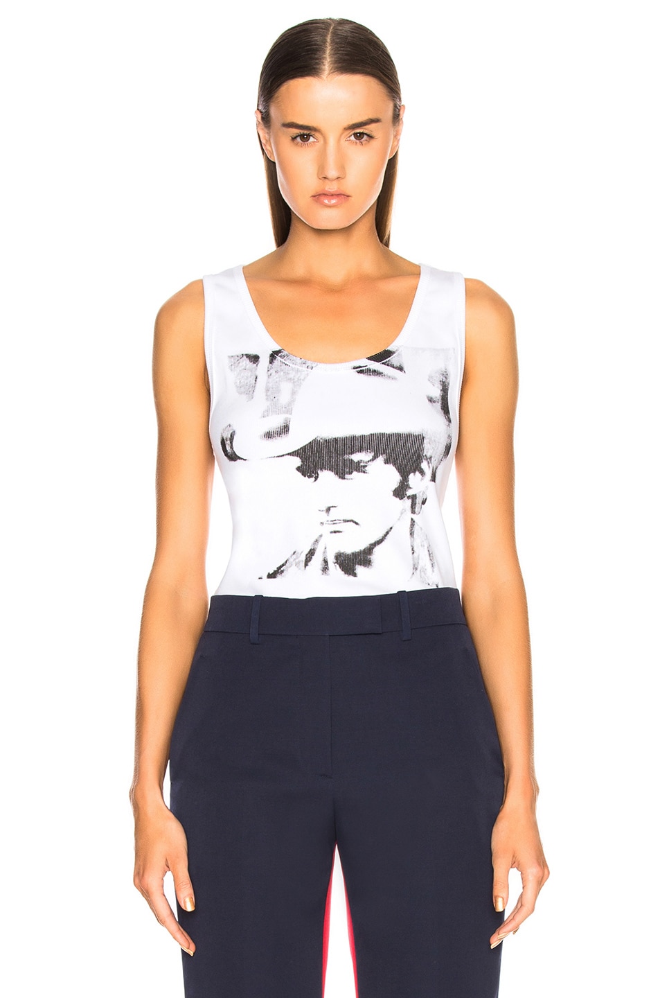 Image 1 of CALVIN KLEIN 205W39NYC Dennis Hopper Graphic Tank in Optic White