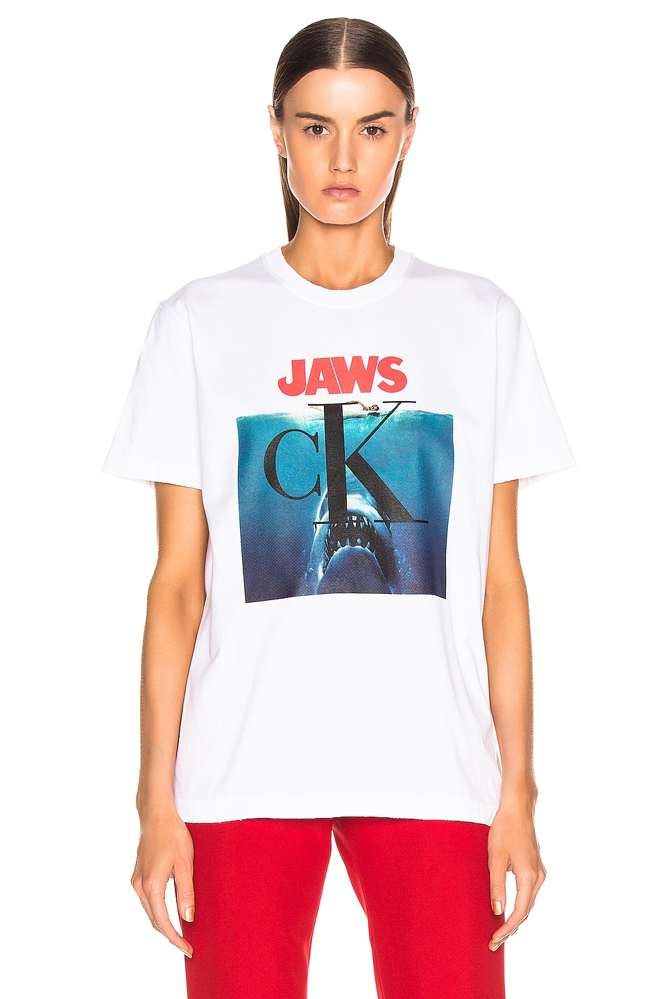Image 1 of CALVIN KLEIN 205W39NYC Jaws Tee Shirt in Optic White