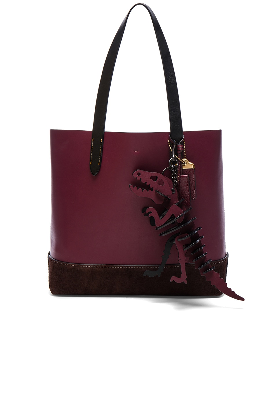 Image 1 of Coach Gotham Tote with T Rex Charm in Burgundy