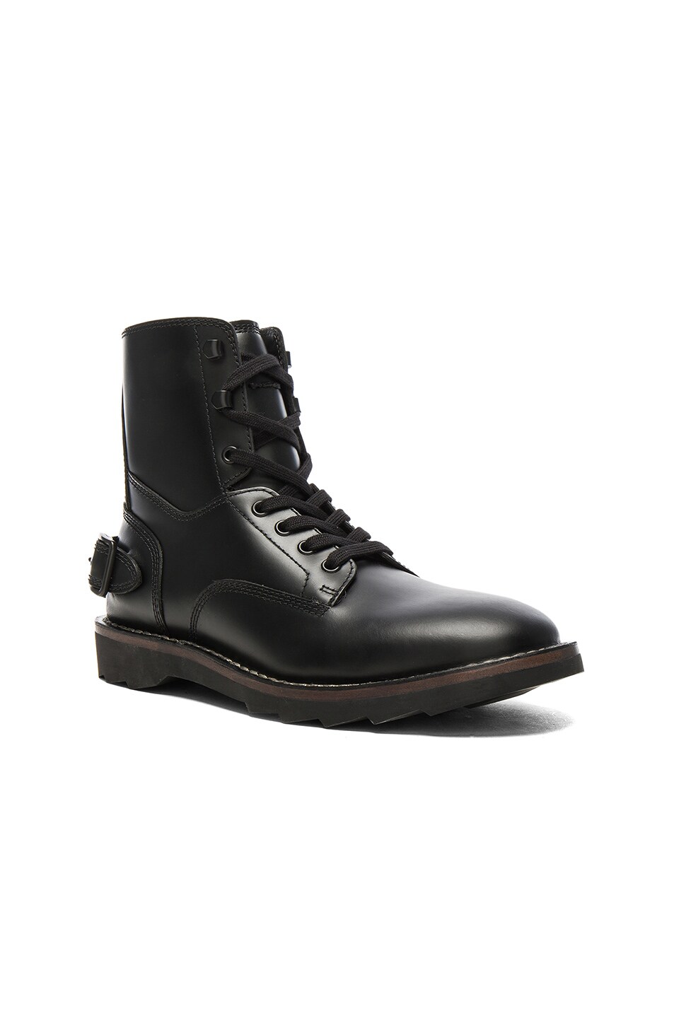 Image 1 of Coach Leather Combat Boots in Black