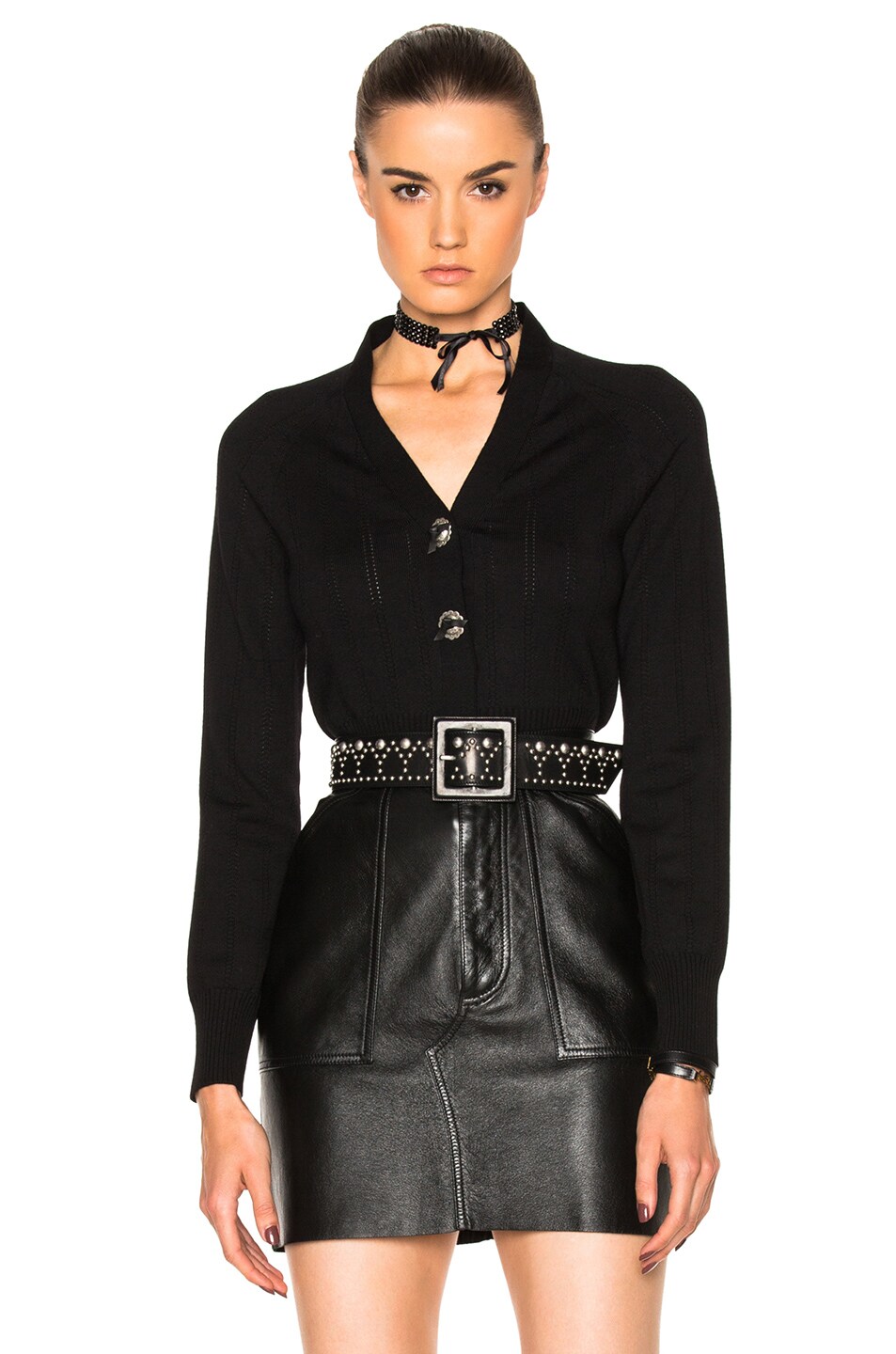 Image 1 of Coach Concho Cardigan in Black