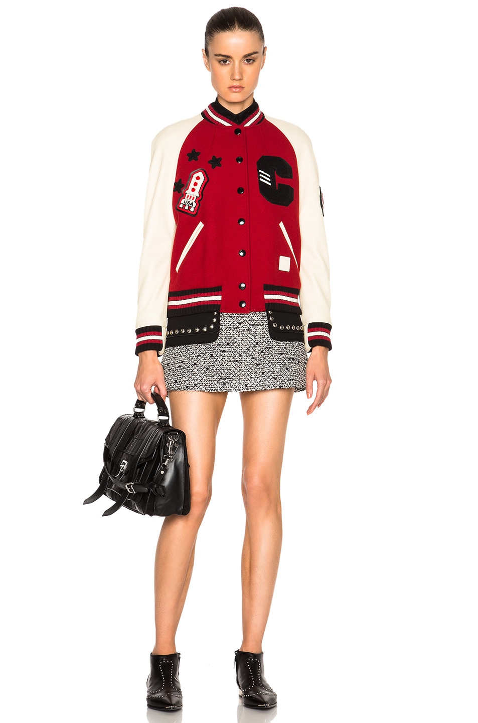 Coach 1941 Essential Varsity Jacket In Red Fwrd Image 6 Of Coach 1941 Essential Varsity Jacket In Red