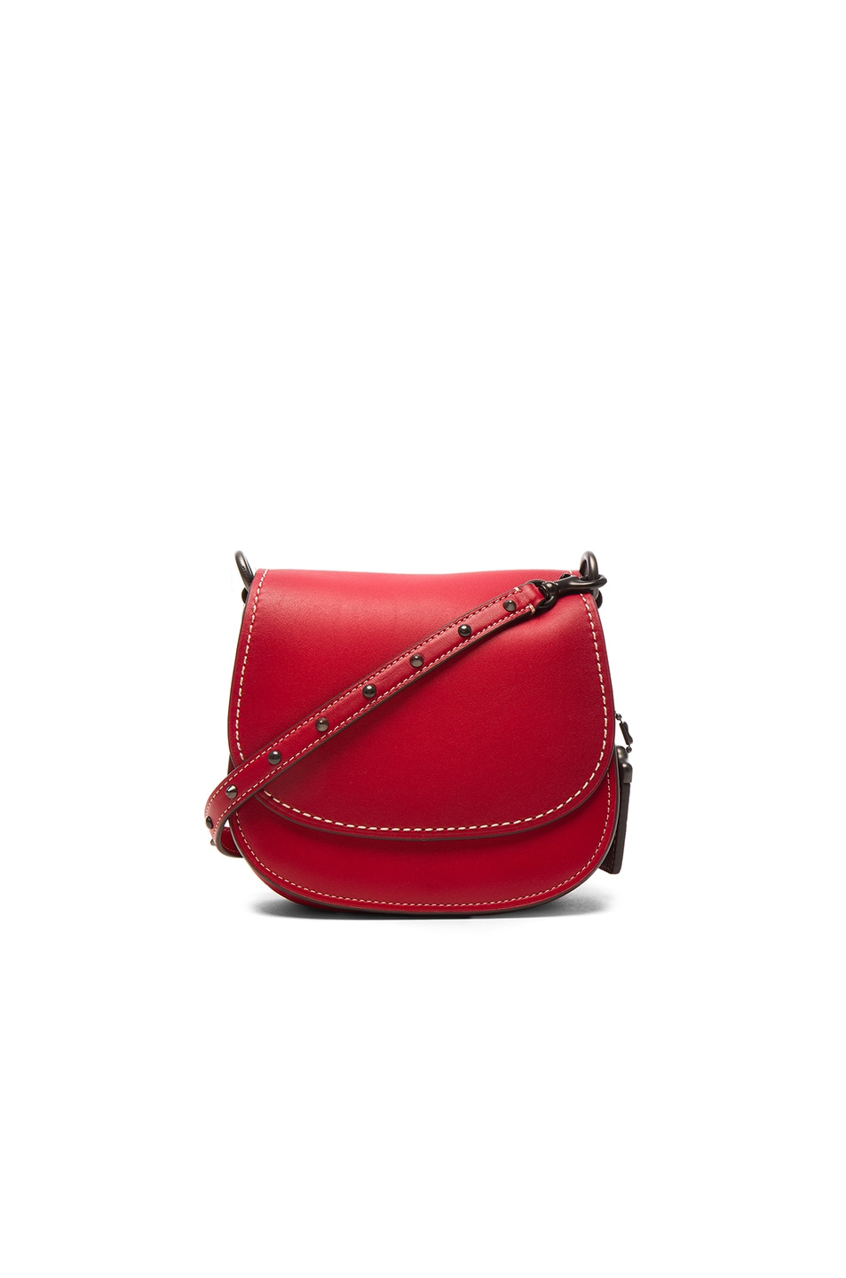Image 1 of Coach Saddle Bag 17 in Red
