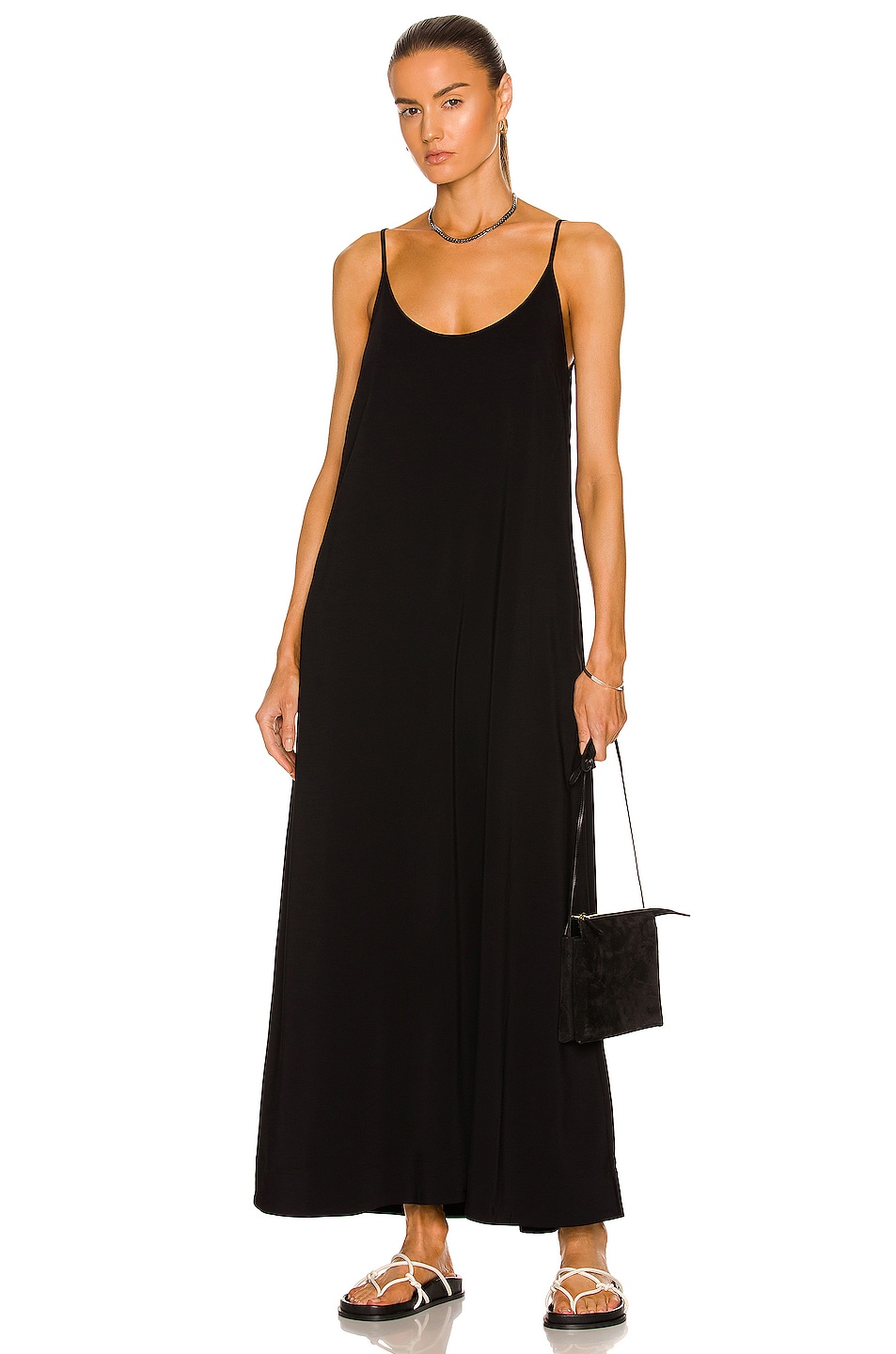 Image 1 of CO Open Neck Maxi Dress in Black