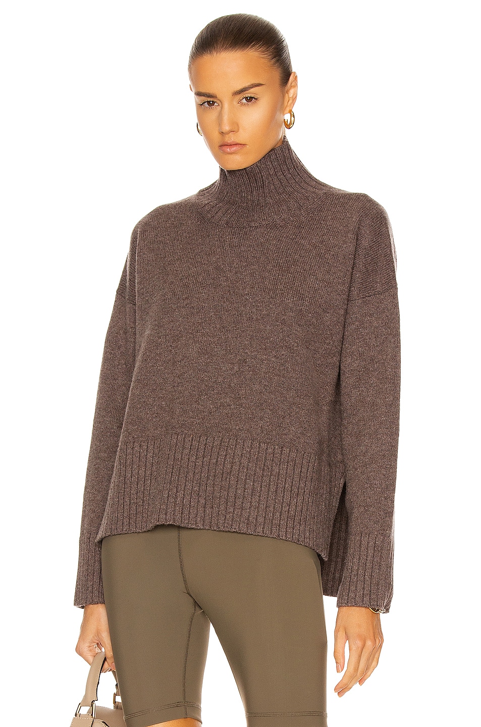 Image 1 of CO Slim Sleeve Boxy Sweater in Brown