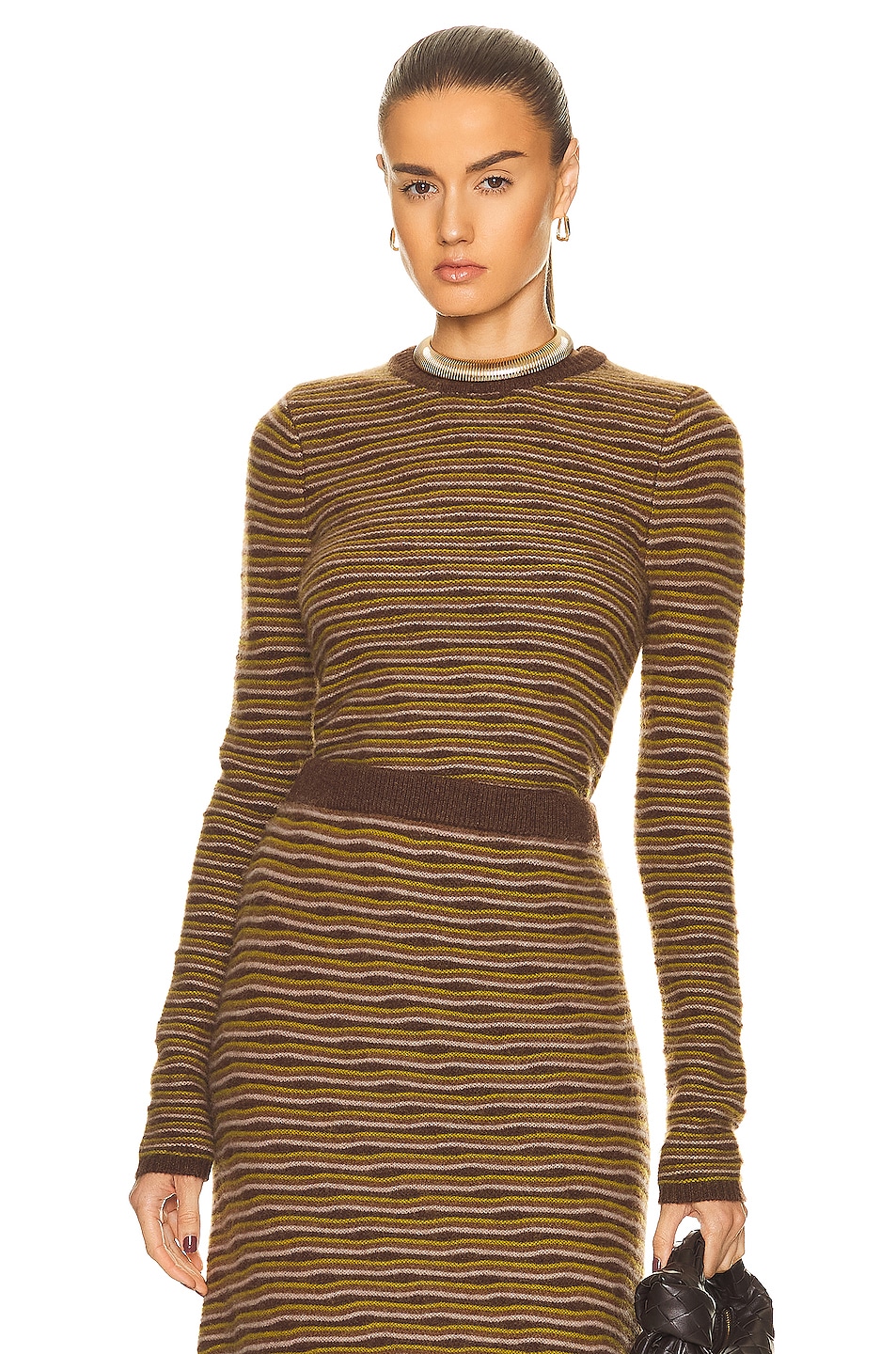 Image 1 of CO Slim Crewneck Sweater in Multi Stripe