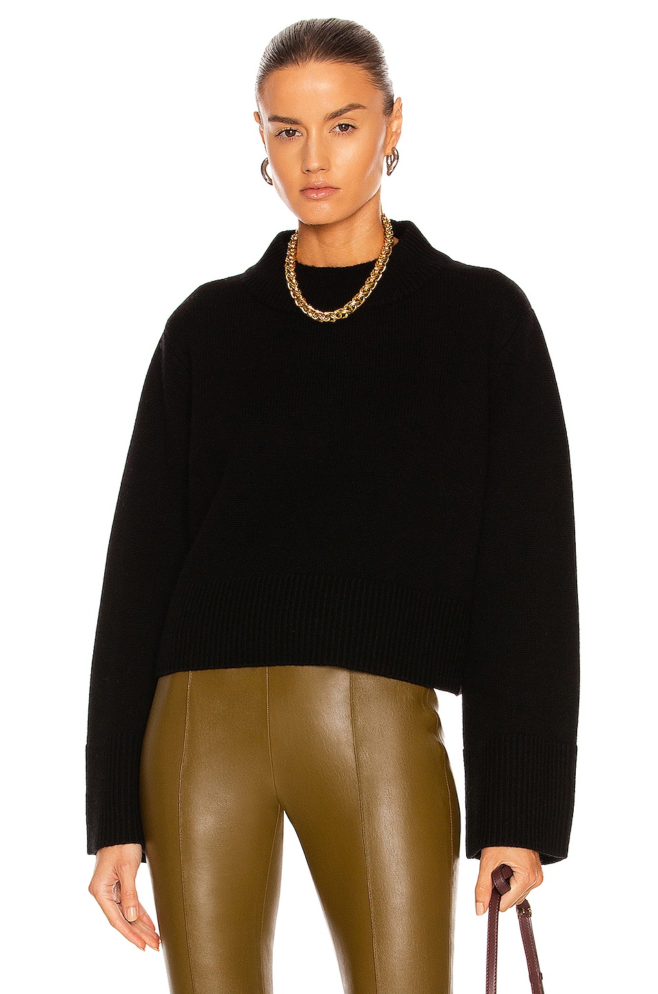 Image 1 of CO Boxy Crew Neck Sweater in Black