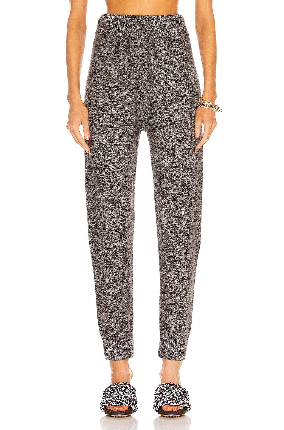 Image 1 of CO Rib Cuff Pant in Black & Taupe Melange