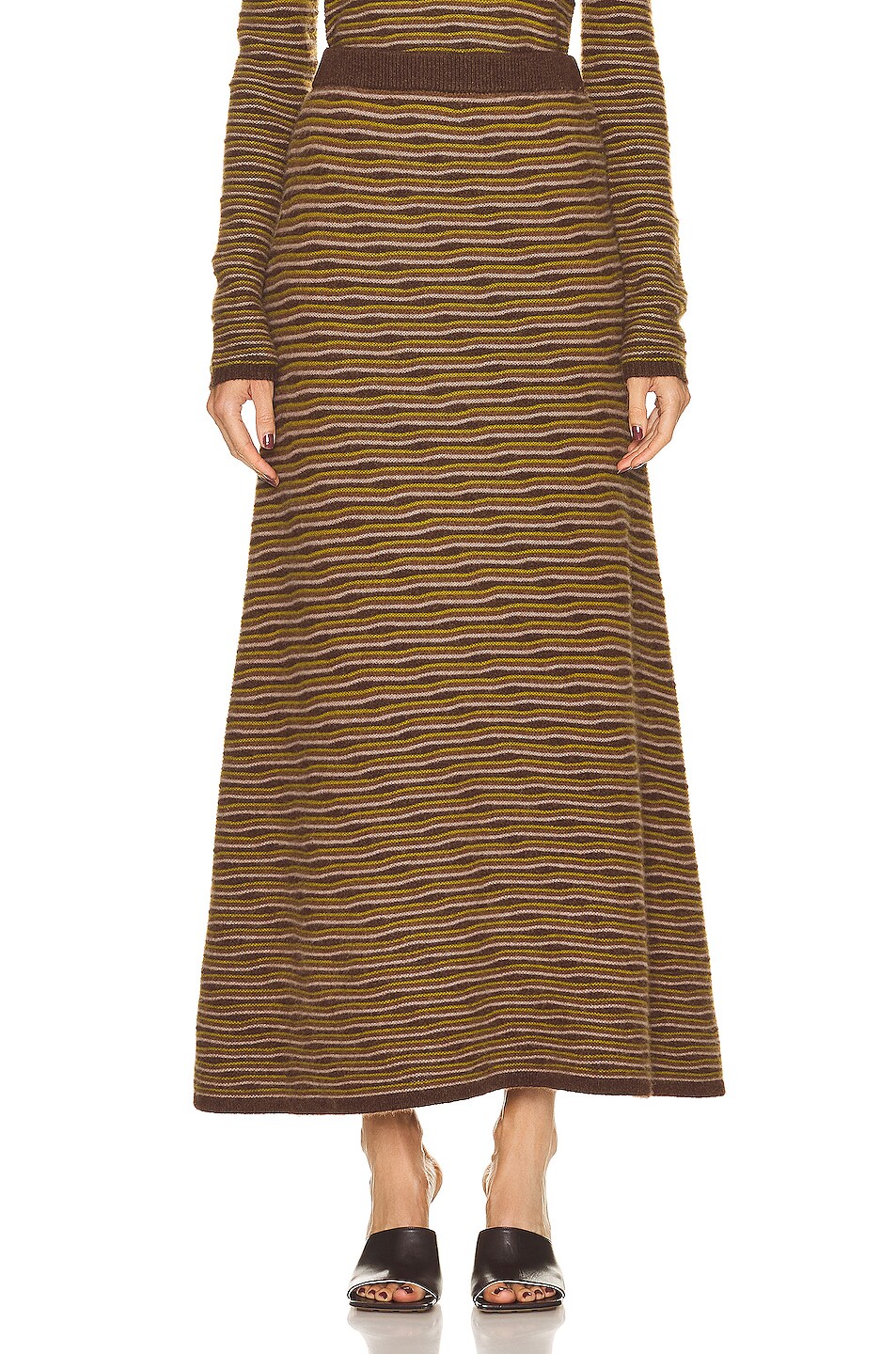 Image 1 of CO Knit Skirt in Multi Stripe