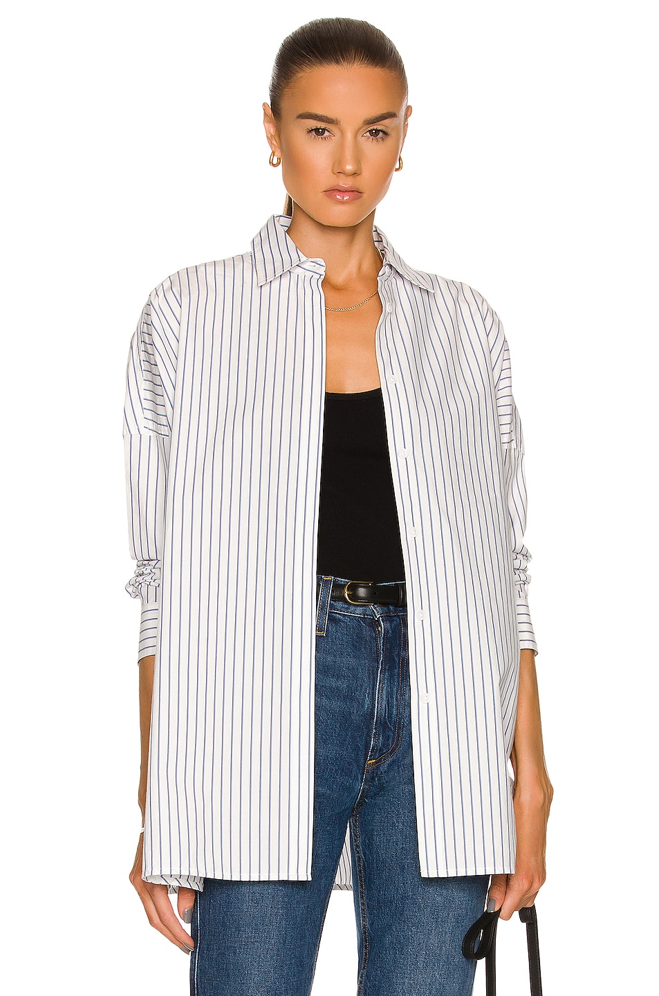 Image 1 of CO Oversized Shirt in Blue Stripe